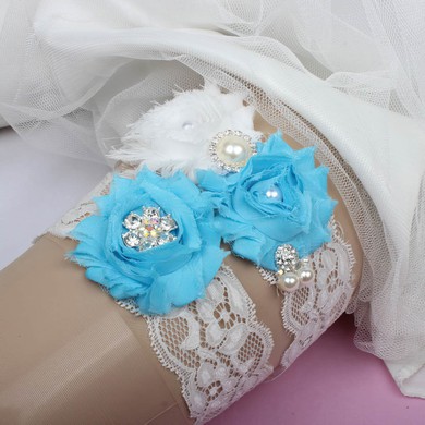 Lace Garters with Rhinestone/Imitation Pearls/Flower #UKM03090018