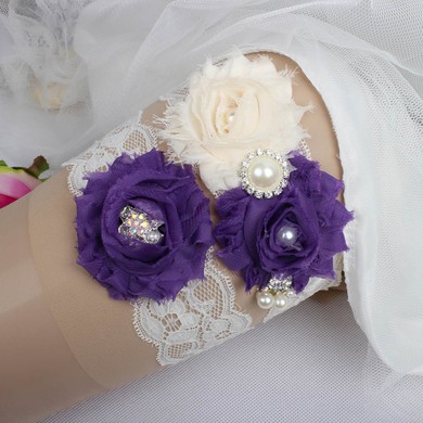 Lace Garters with Imitation Pearls/Flower/Crystal #UKM03090019