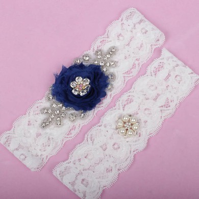 Lace Garters with Imitation Pearls/Flower/Crystal #UKM03090022