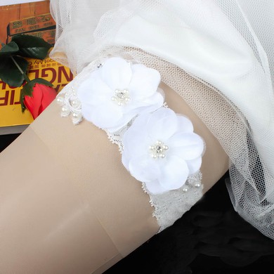 Lace Garters with Imitation Pearls/Flower #UKM03090028