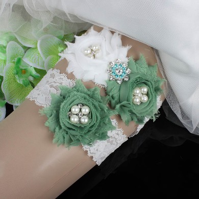 Lace Garters with Imitation Pearls/Flower/Crystal #UKM03090031