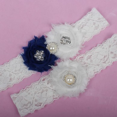 Lace Garters with Imitation Pearls/Flower/Crystal #UKM03090035