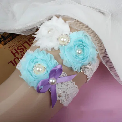 Lace Garters with Bowknot/Imitation Pearls/Flower/Crystal #UKM03090043