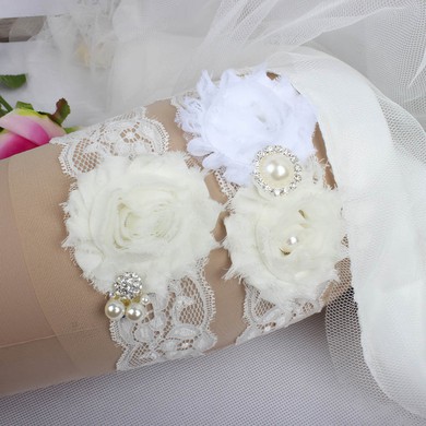 Lace Garters with Flower/Pearl/Crystal #UKM03090045