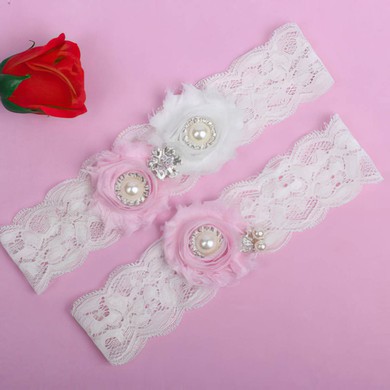 Lace Garters with Imitation Pearls/Flower/Crystal #UKM03090047