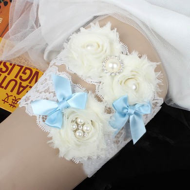 Lace Garters with Bowknot/Imitation Pearls/Flower/Crystal #UKM03090048