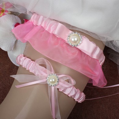 Ribbons Garter Skirt with Bowknot/Imitation Pearls/Crystal #UKM03090059