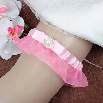 Satin Garter Skirt with Pearl/Crystal #UKM03090075