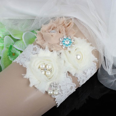 Lace Garters with Flower/Pearl/Crystal #UKM03090080