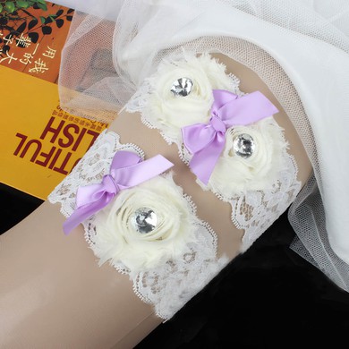 Lace Garters with Bowknot/Flower/Crystal #UKM03090085