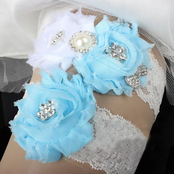 Lace Garters with Flower/Pearl/Crystal #UKM03090088