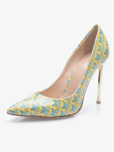 Women's Multi-color Leatherette Stiletto Heel Pumps #UKM03030690