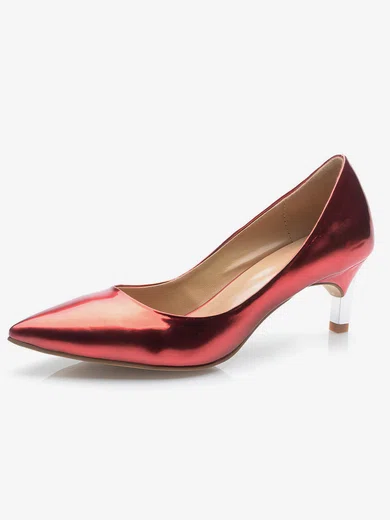 Burgundy patent 2024 leather pumps