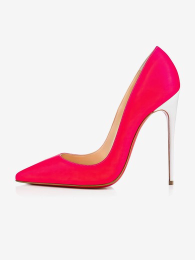 Women's Red Patent Leather Stiletto Heel Pumps #UKM03030717