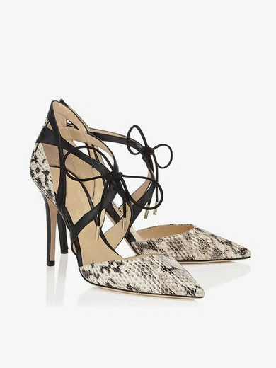 Women's Multi-color Real Leather Stiletto Heel Pumps #UKM03030789