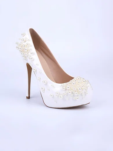 Women's White Patent Leather Stiletto Heel Pumps #UKM03030851