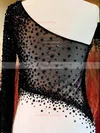 Trumpet/Mermaid One Shoulder Chiffon Tulle Court Train Crystal Detailing Prom Dresses #UKM02023552