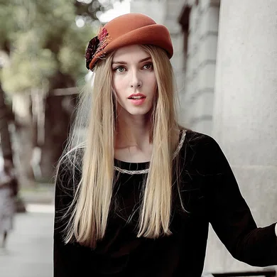 Black Wool Beret Hat #UKM03100001