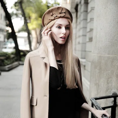 Black Wool Beret Hat #UKM03100005
