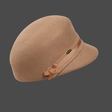Light Camel Wool Bowler/Cloche Hat #UKM03100025