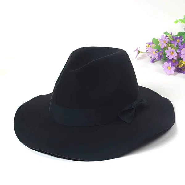 Black Wool Bowler/Cloche Hat #UKM03100028