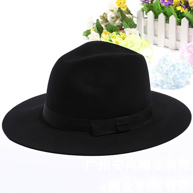Black Wool Bowler/Cloche Hat #UKM03100034