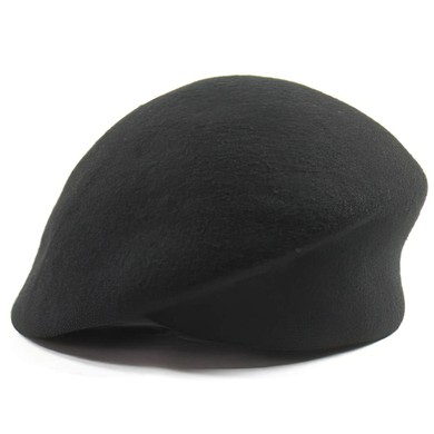 Black Wool Beret Hat #UKM03100043