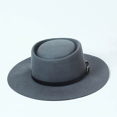 Blue Wool Bowler/Cloche Hat #UKM03100048