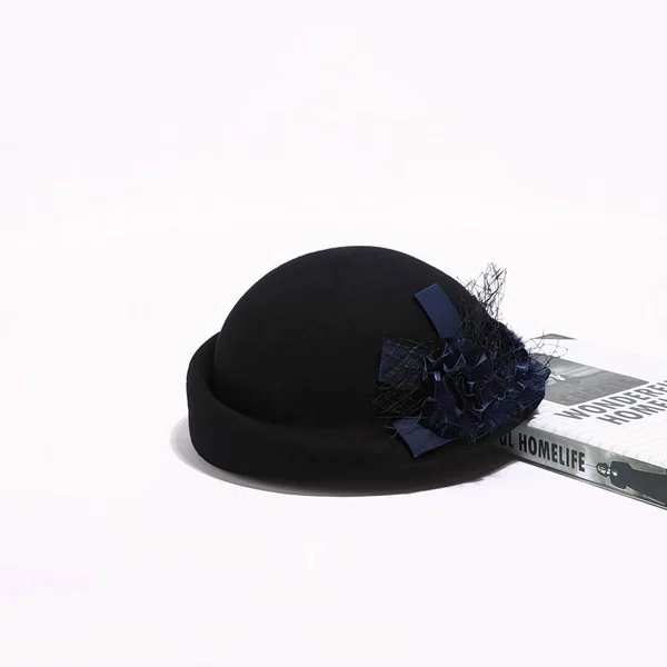 Black Wool Beret Hat #UKM03100049