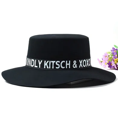 Black Wool Floppy Hat #UKM03100066