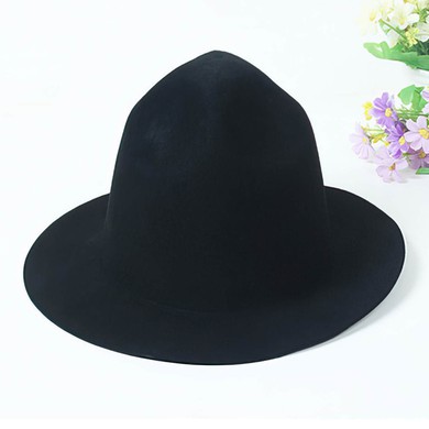 Black Wool Bowler/Cloche Hat #UKM03100067