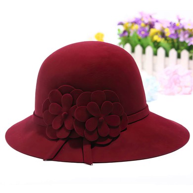 Black Wool Bowler/Cloche Hat #UKM03100072