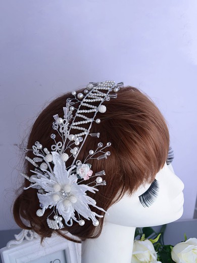 White Rhinestone Headbands #UKM03020089