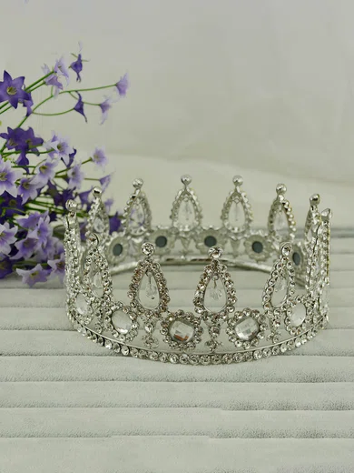 Silver Alloy Tiaras #UKM03020111