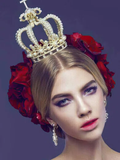 Silver Alloy Tiaras #UKM03020121