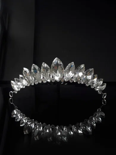 Silver Alloy Tiaras #UKM03020146