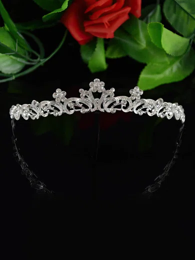 Silver Alloy Tiaras #UKM03020161