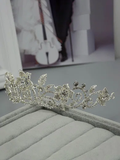 Silver Alloy Tiaras #UKM03020184