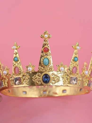 Gold Alloy Tiaras #UKM03020188
