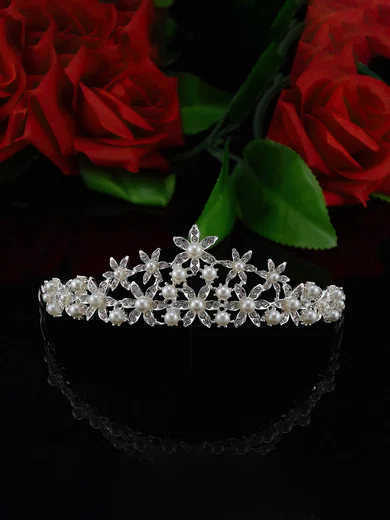 Silver Alloy Tiaras #UKM03020191