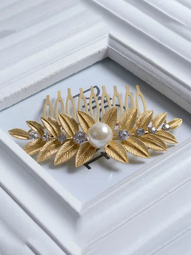 Light Gold Alloy Combs & Barrettes #UKM03020246