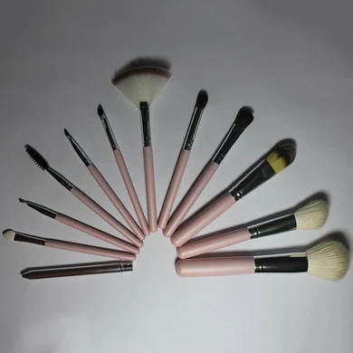 Natural Goat Hair Professional Makeup Brush Set in 12Pcs #UKM03150033