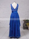 A-line Scoop Neck Lace Chiffon Floor-length Sashes / Ribbons Prom Dresses #UKM020101628