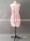 Top Sweetheart Chiffon with Flower(s) Light Slate Gray Short/Mini Bridesmaid Dresses #UKM01012497