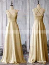 Pearl Pink V-neck Chiffon Crossed Straps Cheap Sheath/Column Bridesmaid Dress #UKM01012524