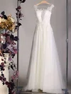 Ball Gown Illusion Tulle Sweep Train Wedding Dresses With Appliques Lace #UKM00020564