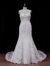 Trumpet/Mermaid Sweetheart Lace Chapel Train Wedding Dresses #UKM00021926