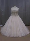 Ball Gown Straight Tulle Sweep Train Wedding Dresses With Beading #UKM00022069