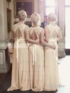 Perfect A-line Scoop Neck Lace Chiffon Sashes / Ribbons Open Back Bridesmaid Dresses #UKM01012799