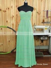 A-line Sweetheart Chiffon Ruffles Ladies Dark Green Bridesmaid Dress #UKM01012894
